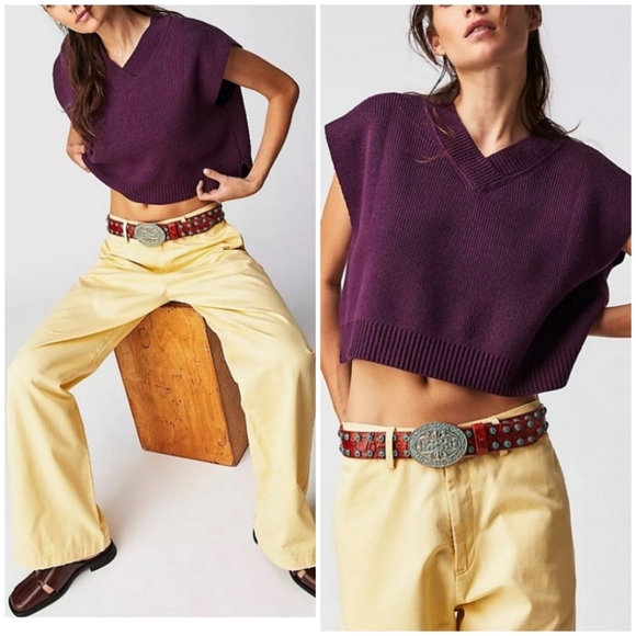 Free People Easy Street Vest/Potenet Purple - Picture 6 of 16